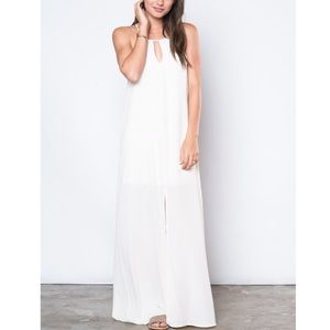 NWT Everly Ivory Keyhole Flowy Maxi Dress Medium